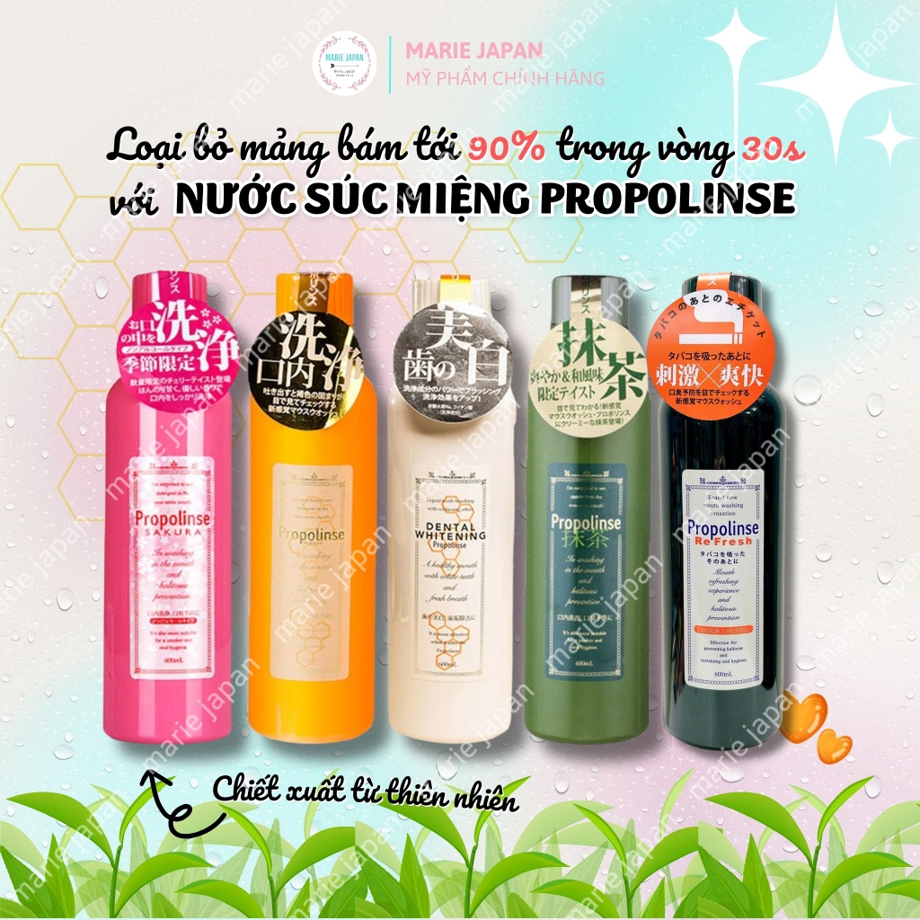 Nước Súc Miệng Propolinse Trắng Răng  Sạch Mảng Bám 600ml Nhật Bản
