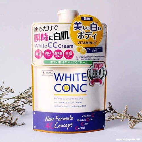 Dưỡng Thể Nâng Tông Trắng Da Body White Conc Cc Cream Nhật  200g