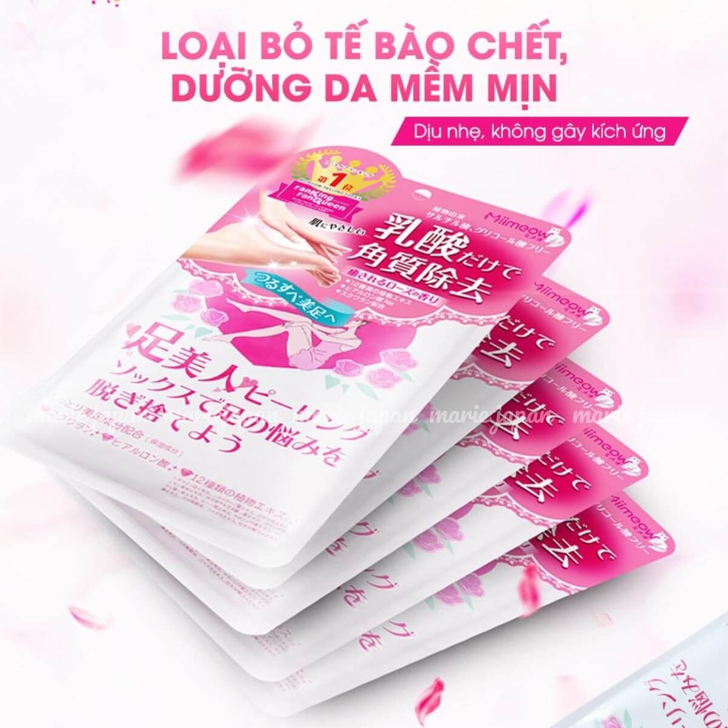 Tất Ủ Lột Da Chết Cho Da Bàn Chân Siêu Mềm Mịn Mimeow - Nhật Bản