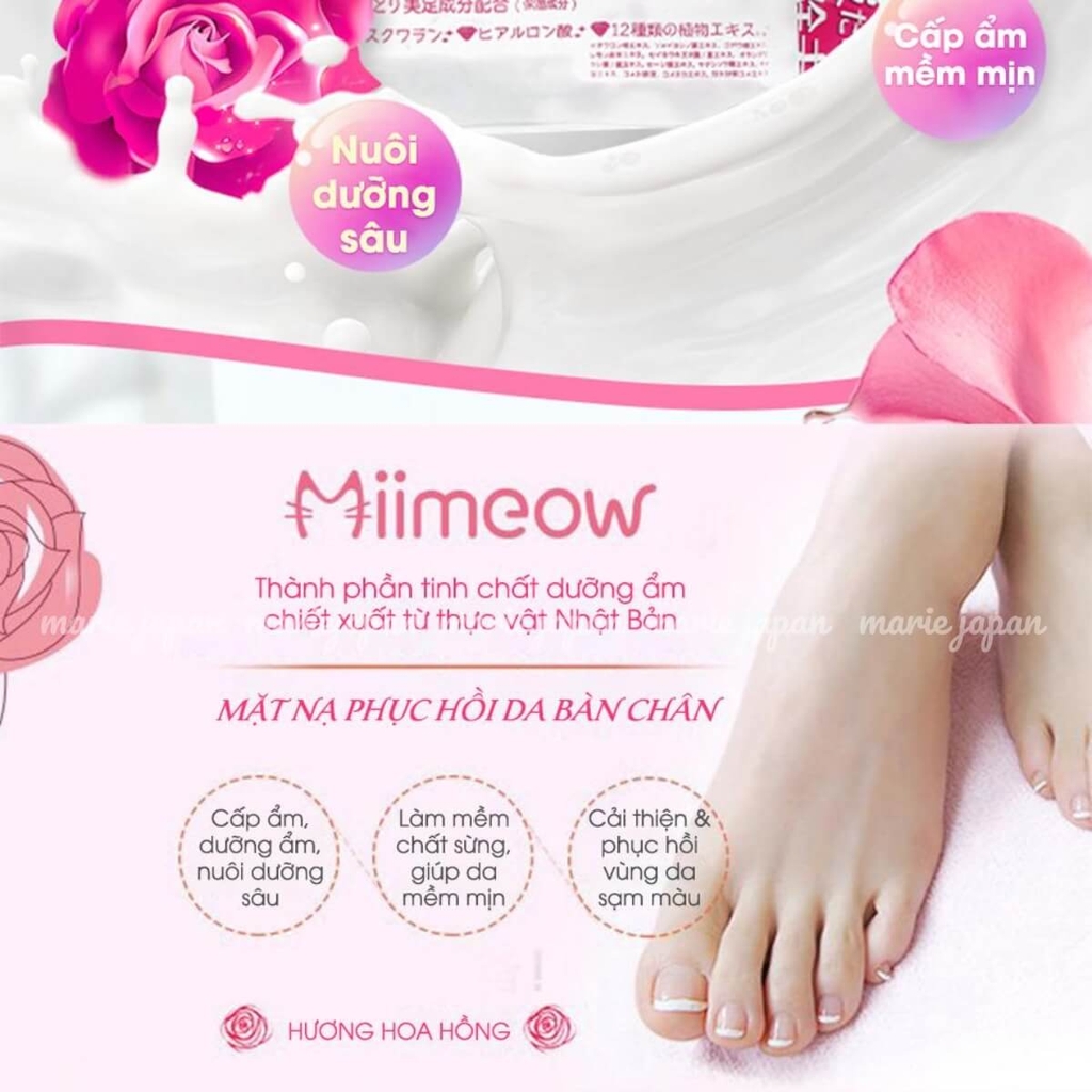 Tất Ủ Lột Da Chết Cho Da Bàn Chân Siêu Mềm Mịn Mimeow - Nhật Bản