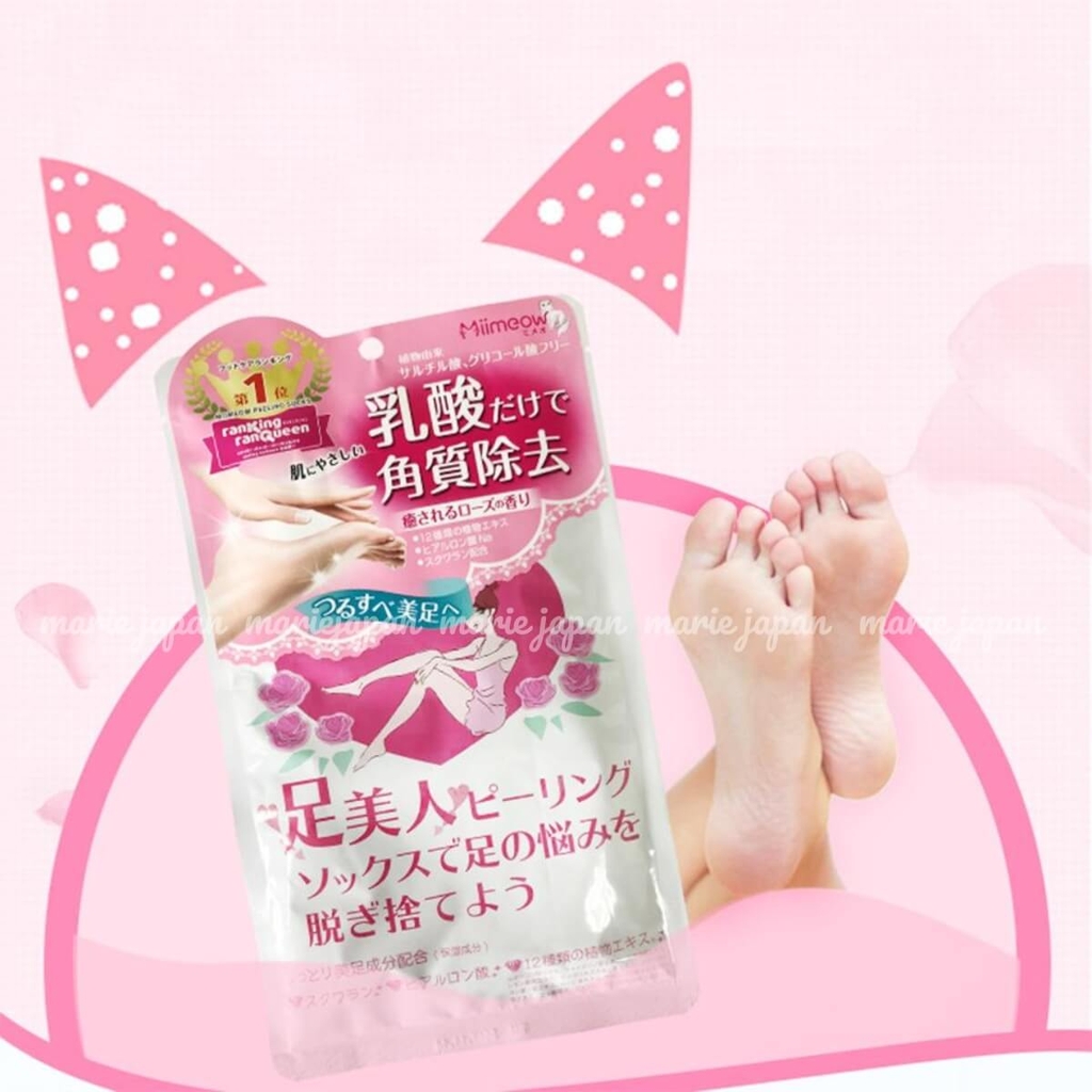 Tất Ủ Lột Da Chết Cho Da Bàn Chân Siêu Mềm Mịn Mimeow - Nhật Bản