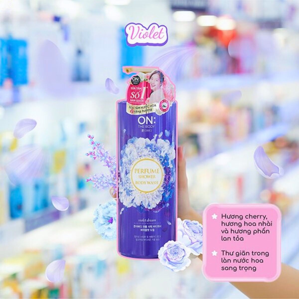 Sữa Tắm Nước Hoa On: The Body Dưỡng Ẩm Trắng Da Hương Thơm Quyến Rũ Hàn Quốc 1000g