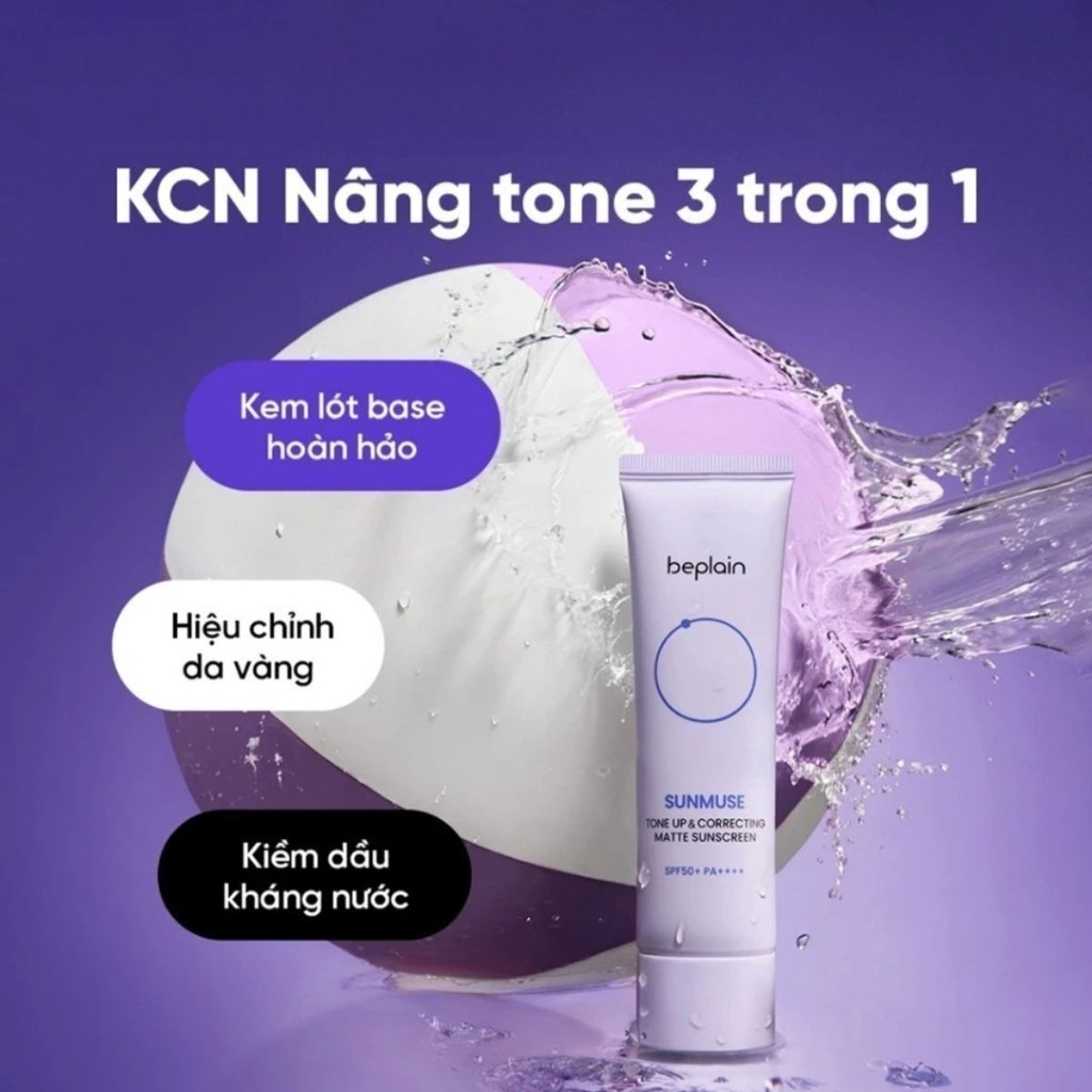 Kem Chống Nắng Beplain Sunmuse SPF 50+ PA++++ Kiềm Dầu Nâng Tông Chống Nước Hàn Quốc 50ml