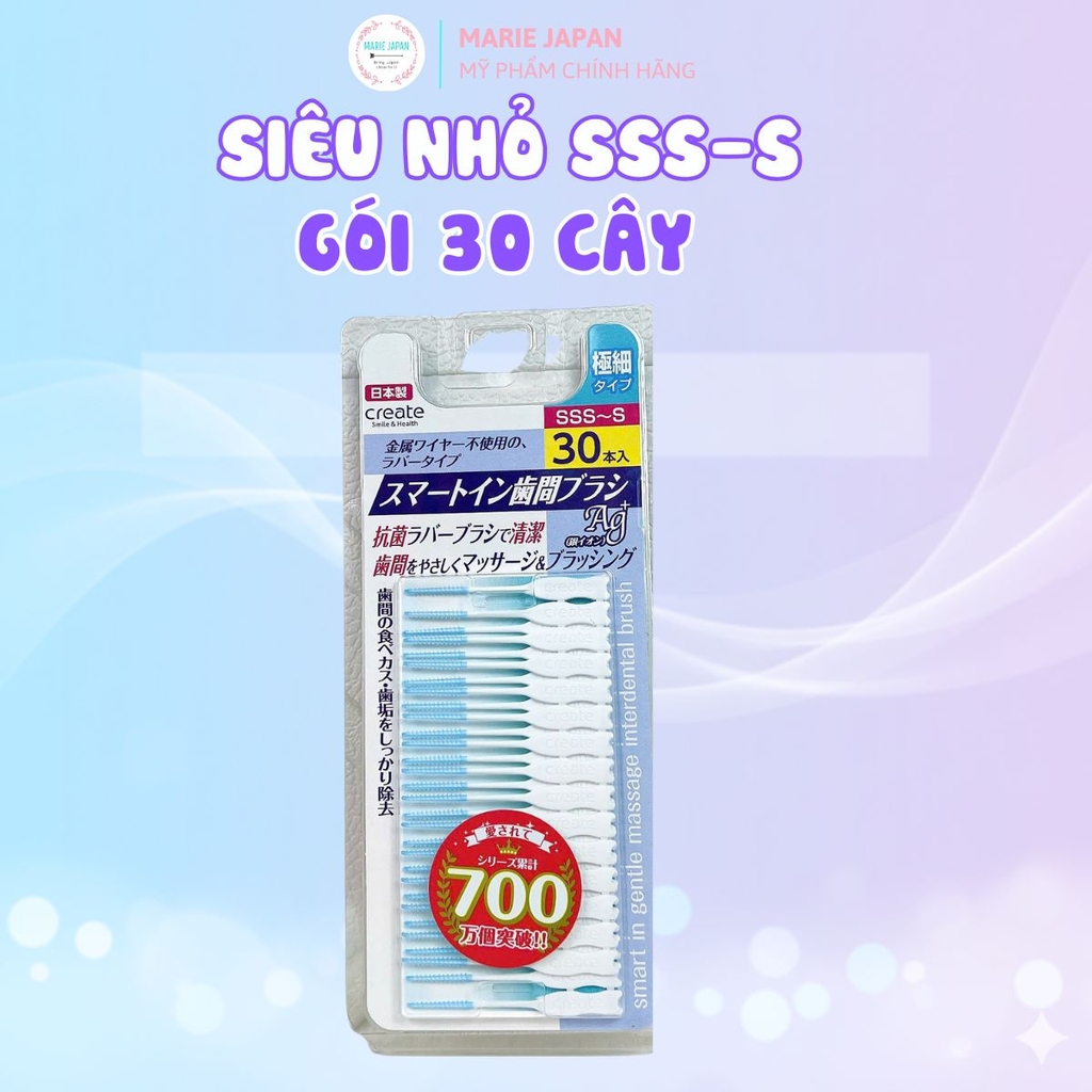 Tăm Silicon Smart Inn Interdental Làm Sạch Kẽ Răng Dịu Nhẹ An Toàn Nhật Bản