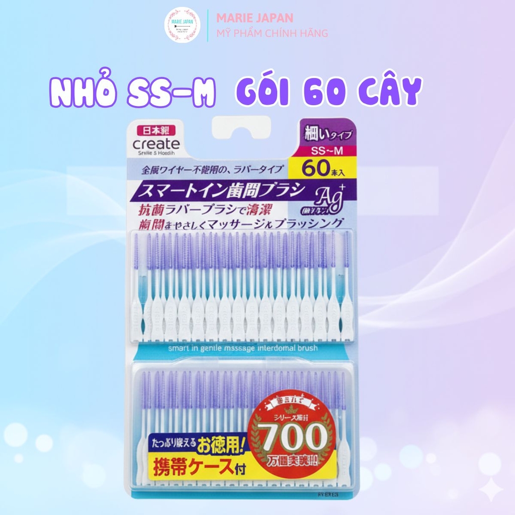 Tăm Silicon Smart Inn Interdental Làm Sạch Kẽ Răng Dịu Nhẹ An Toàn Nhật Bản