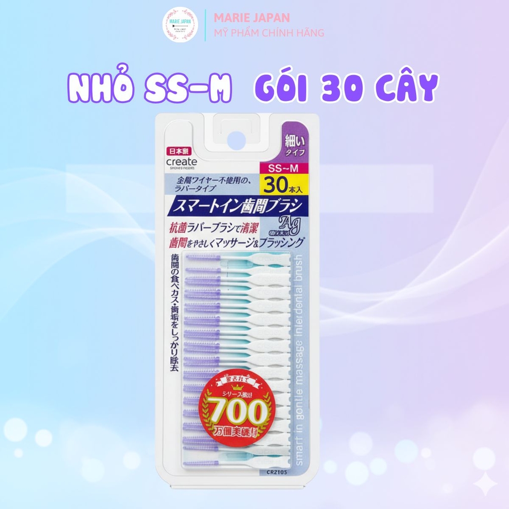 Tăm Silicon Smart Inn Interdental Làm Sạch Kẽ Răng Dịu Nhẹ An Toàn Nhật Bản