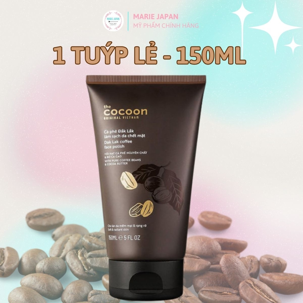 Tẩy TBC Mặt Cocoon Cà Phê Đắk Lắsk Tuýp 150ml