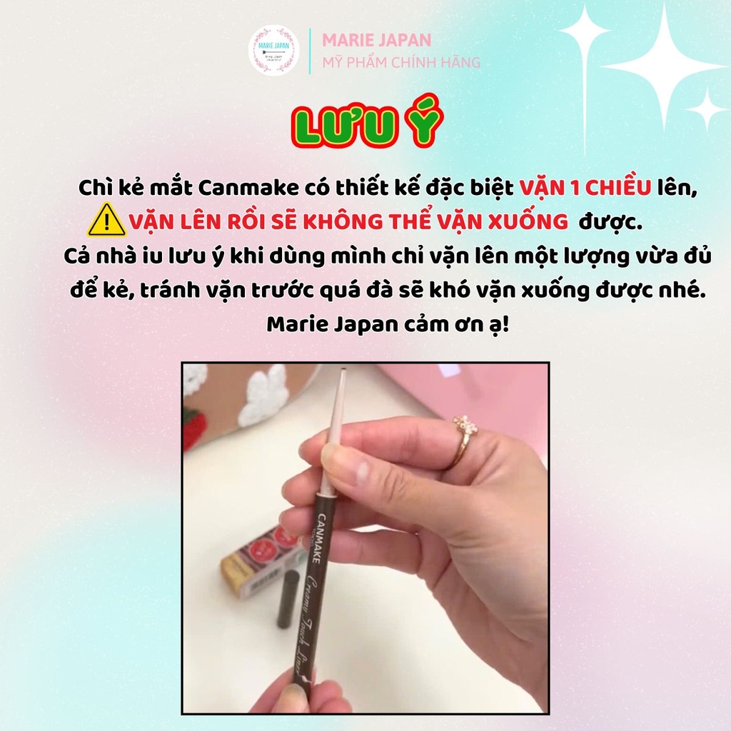Chì Kẻ Mắt Canmake Creamy Touch Liner Siêu Mảnh Lâu Trôi Chống Nước Nhật Bản