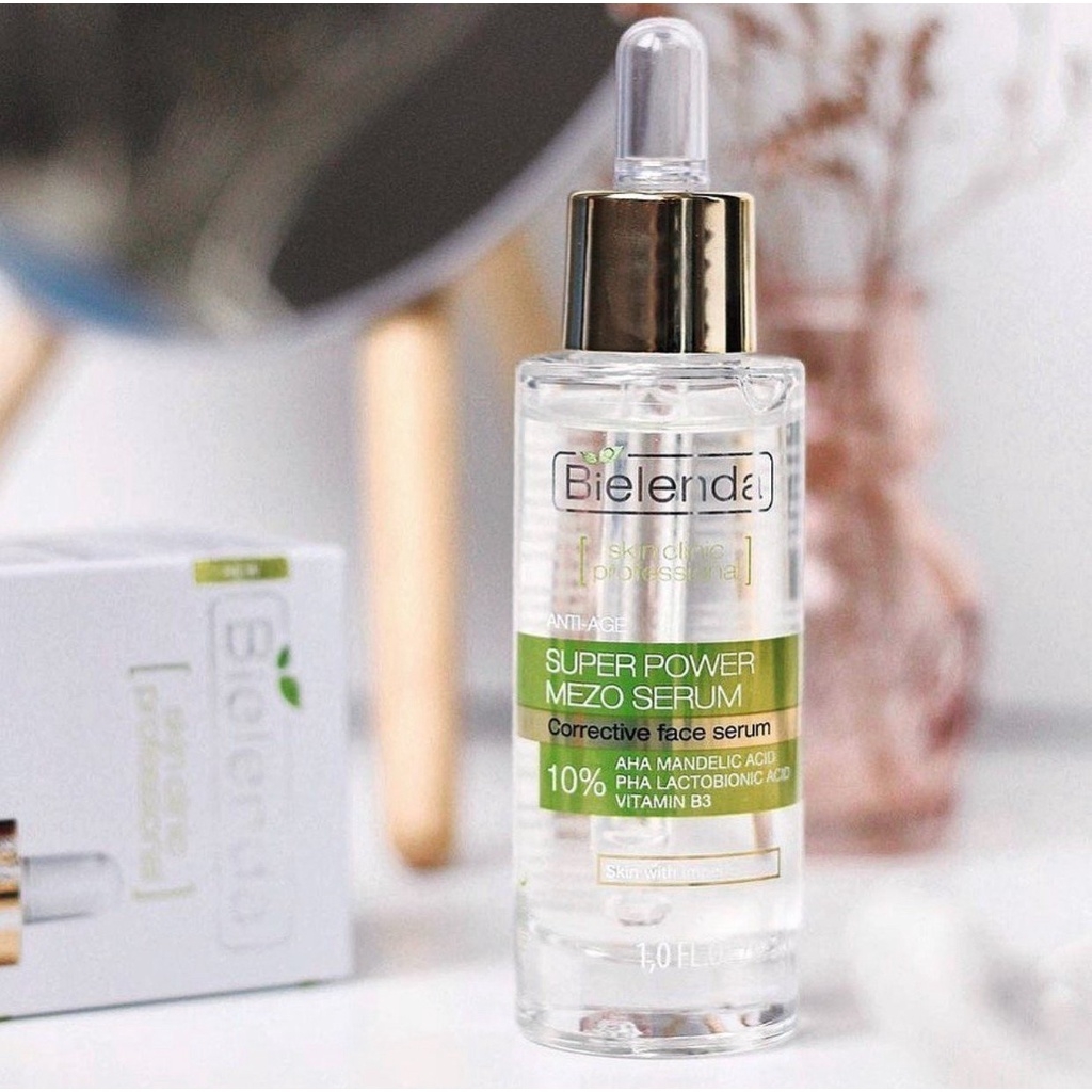 Serum Giảm Mụn Bielenda Sáng Da Se Lỗ Chân Lông Super Power Mezo Serum 30ml