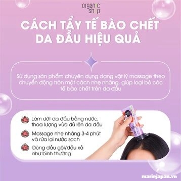 Tẩy Tế Bào Chết Da Đầu Organic Shop Kiềm Dầu Ngăn Rụng Tóc Tuýp 75ml ( TẶNG 3 GÓI Ủ TÓC)