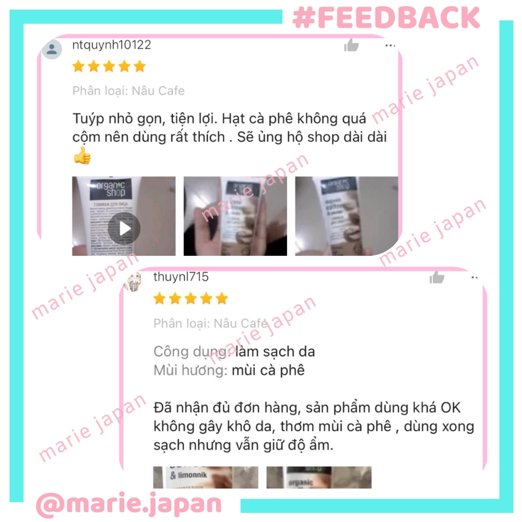 Tẩy TBC Mặt Organic Shop Face Scrub- HỒNG SAKURA Tuýp 75ml