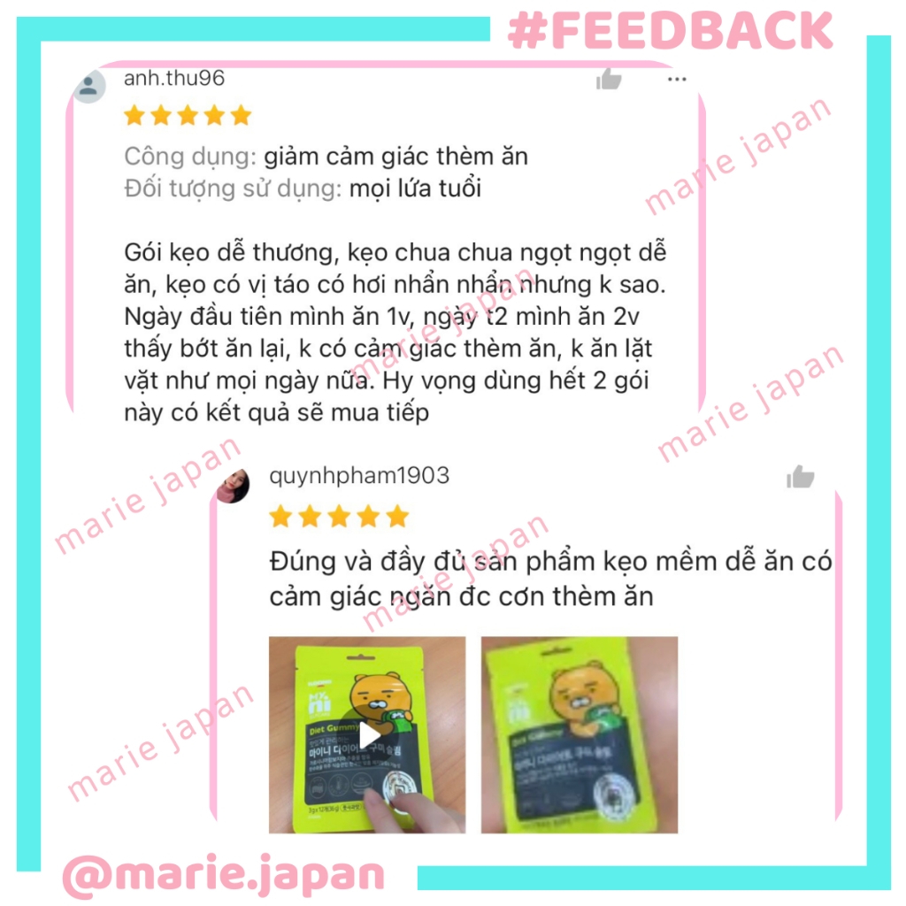 Kẹo Giảm Cân Vị Táo Myni Selfcare Diet Gummy ILDONG Gói 12 Viên Hàn Quốc