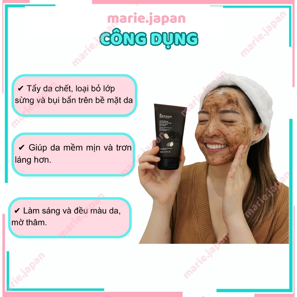 Tẩy TBC Mặt Cocoon Cà Phê Đắk Lắsk Tuýp 150ml
