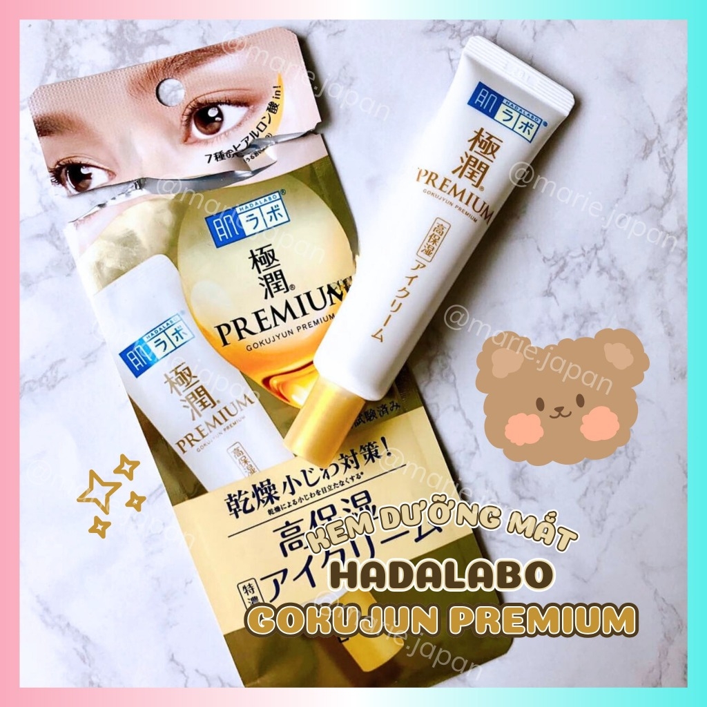 Kem Dưỡng Mắt Hada Labo Dưỡng Ẩm Giảm Thâm Gokujun Premium Hyaluronic Eye Cream Nhật Bản 20g