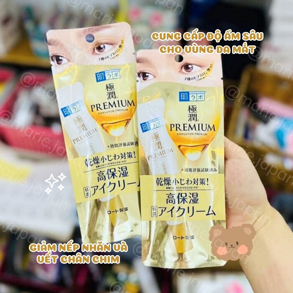 Kem Dưỡng Mắt Hada Labo Dưỡng Ẩm Giảm Thâm Gokujun Premium Hyaluronic Eye Cream Nhật Bản 20g