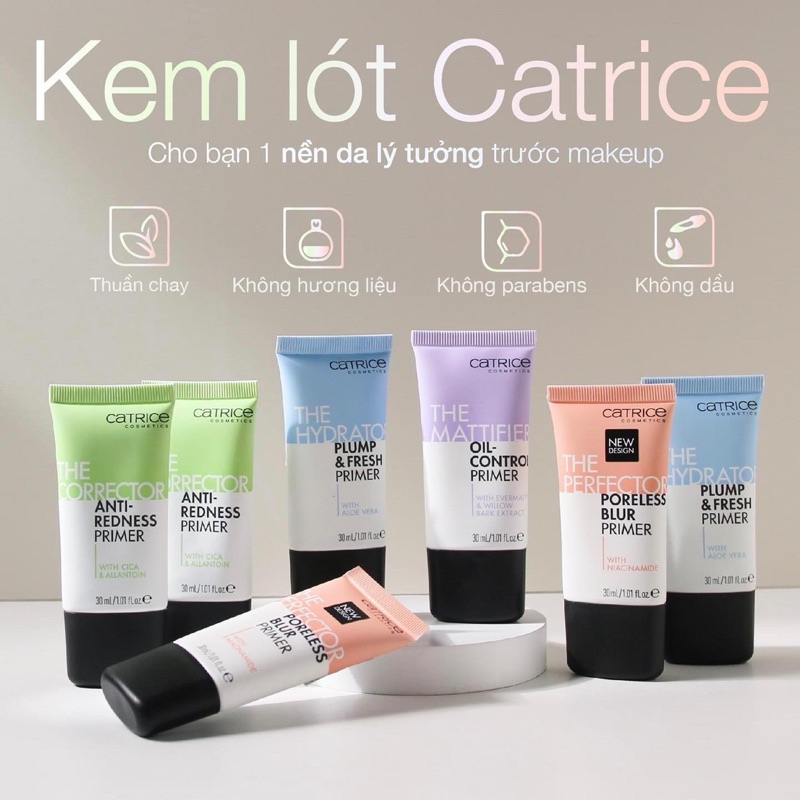 Kem Lót Catrice Primer Dưỡng Ẩm Kiềm Dầu Làm Đều Màu Da  Che Phủ Lỗ Chân Lông Giữ Lớp Nền Mịn Đẹp - Tuýp 30ml