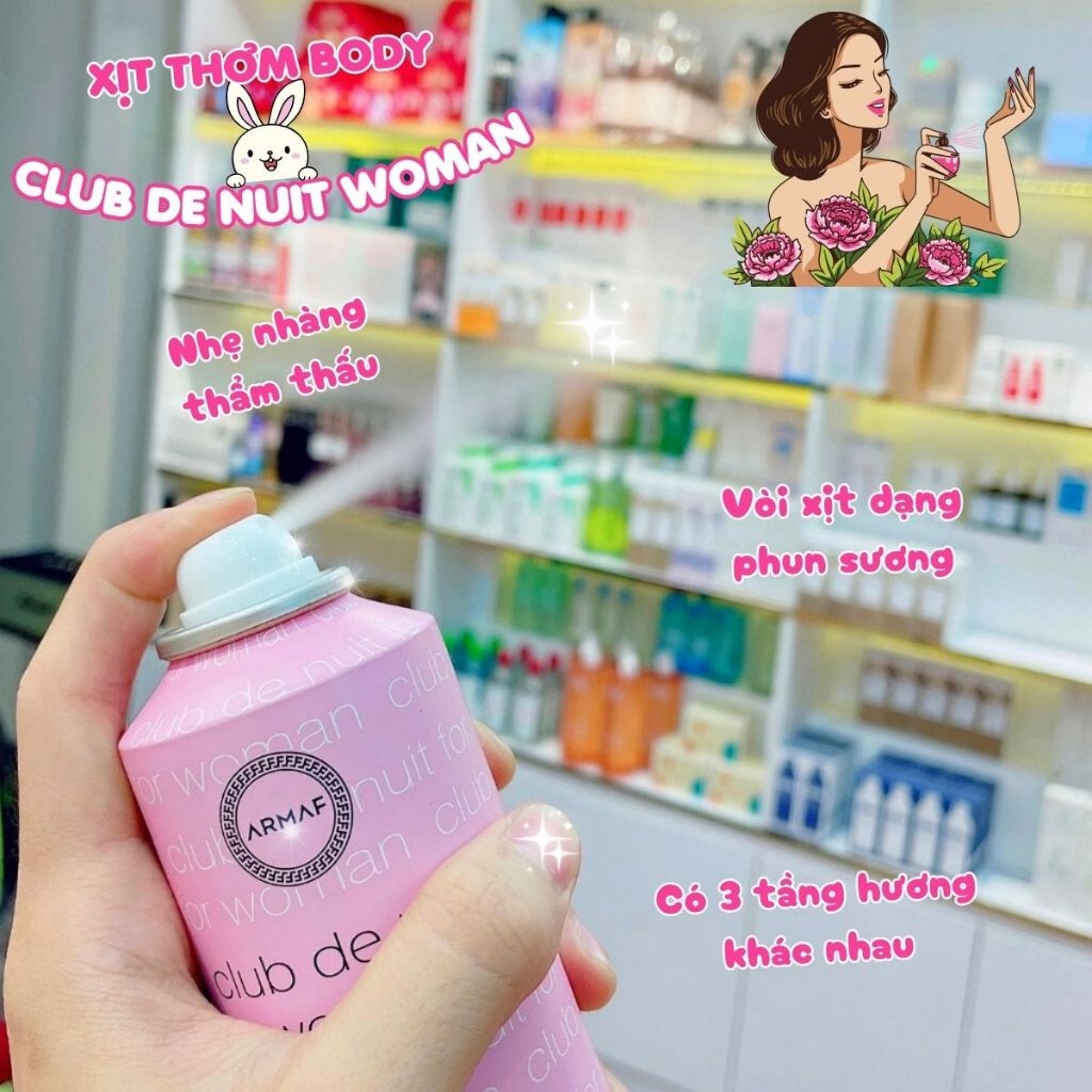 Xịt Thơm Toàn Thân Armaf Club De Nuit Women Siêu Thơm Quyến Rũ 200ml
