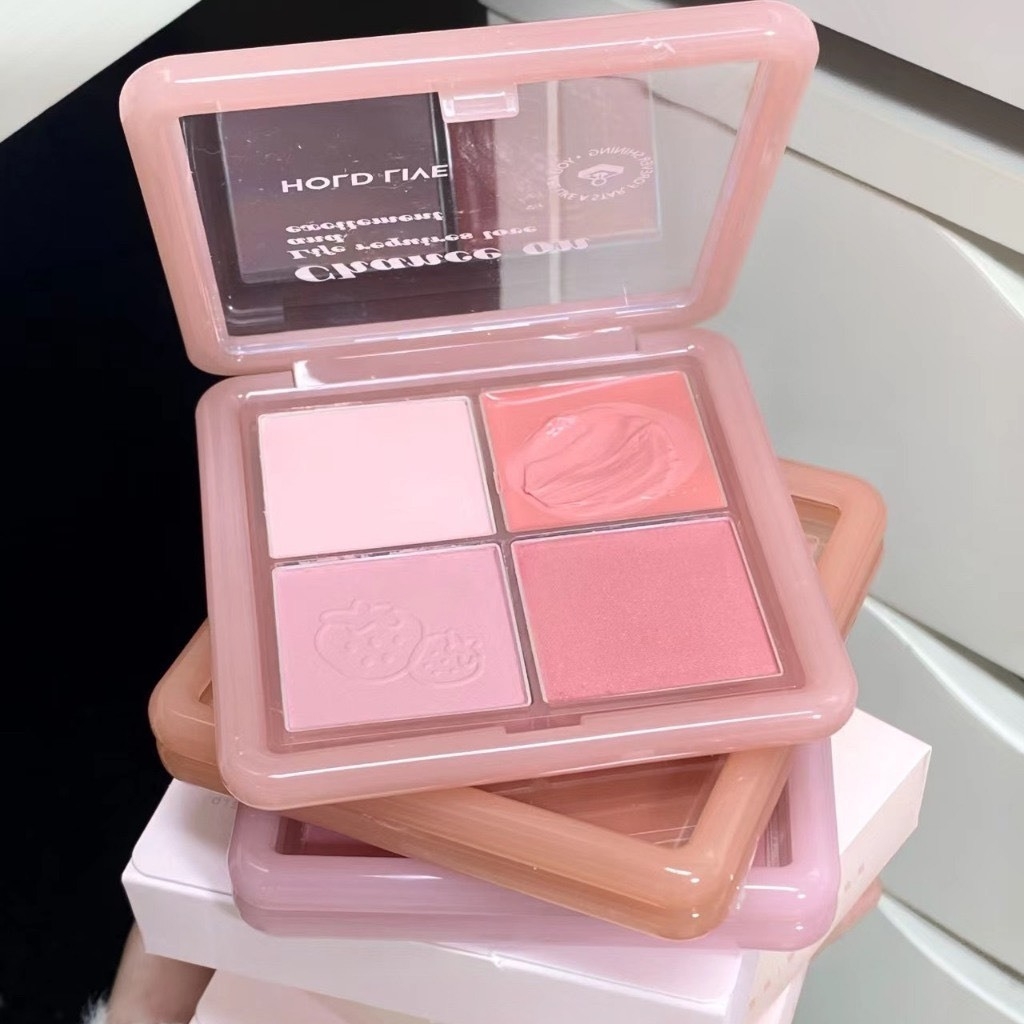 Bảng Phấn Má 4 Ô Hold Live Kết Hợp Dạng Phấn & Kem Tiện Lợi Màu Xinh Xắn Mịn Lâu Trôi Không Thấm Nước Chance On HL707