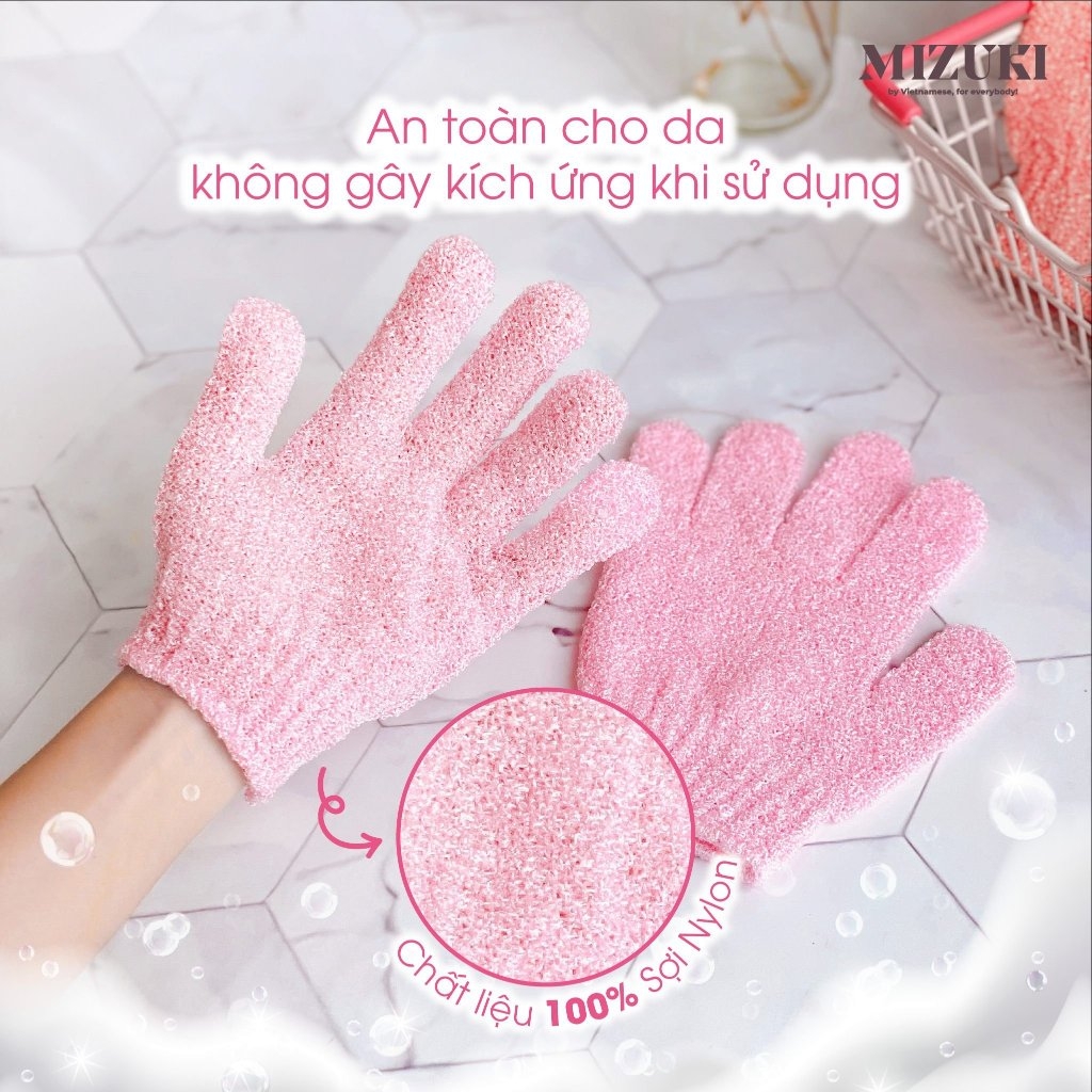Găng Tay Tắm Mizuki Tẩy Da Chết Đa Năng Tạo Bọt Tiện Dụng 1 Cái