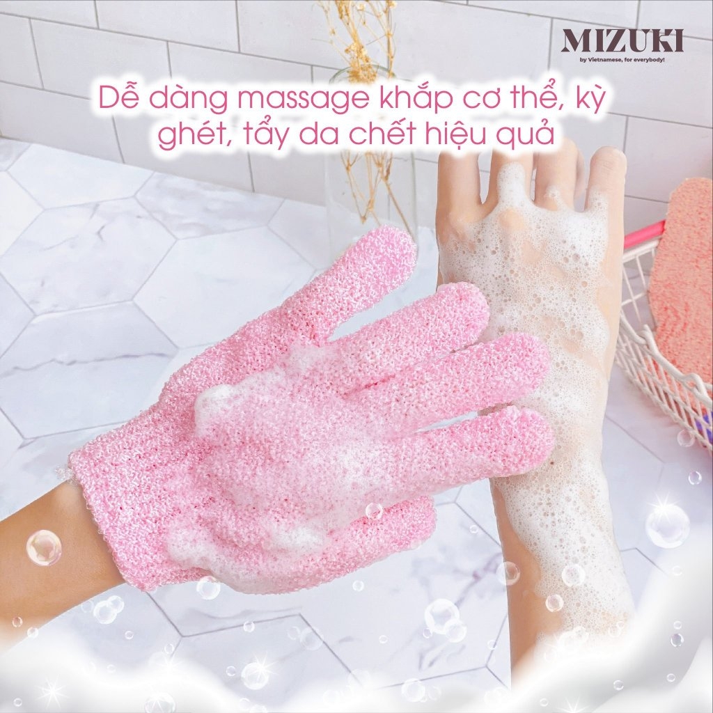 Găng Tay Tắm Mizuki Tẩy Da Chết Đa Năng Tạo Bọt Tiện Dụng 1 Cái