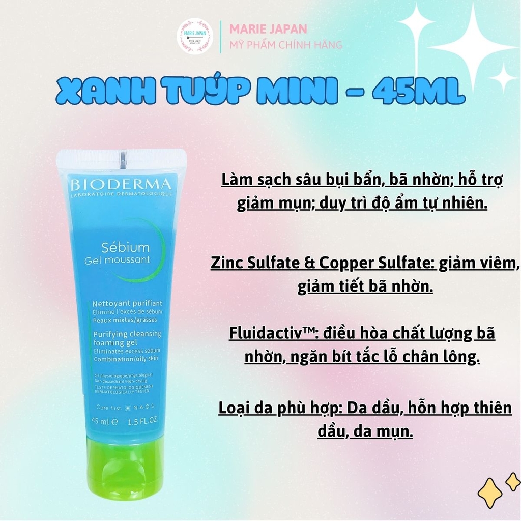Sữa Rửa Mặt Bioderma Sạch Sâu Dịu Nhẹ Cho Mọi Loại Da Sebium Gel Moussant