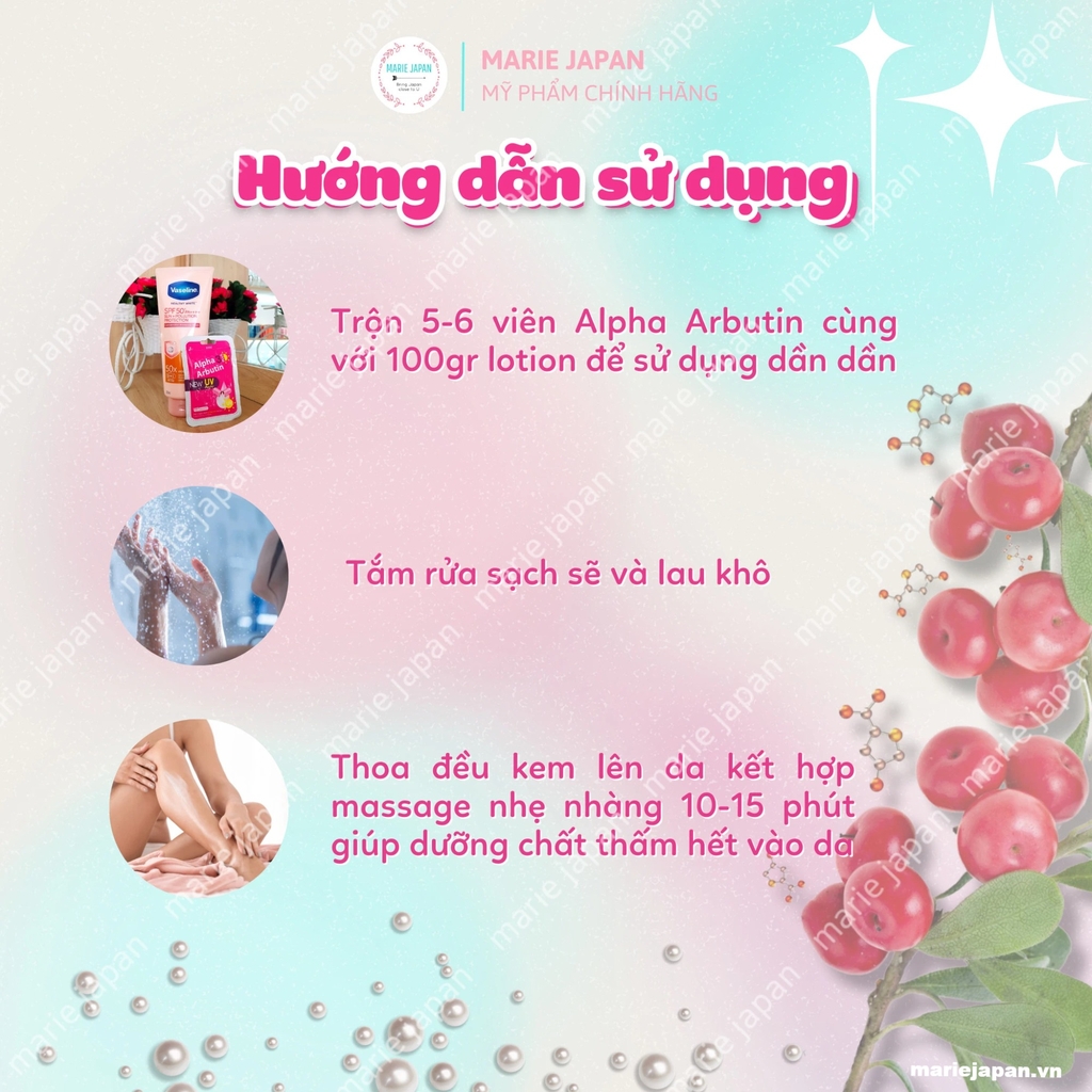 Viên Kích Trắng Da Alpha Arbutin Ngày Đêm Thái Lan  Vỉ 10 viên