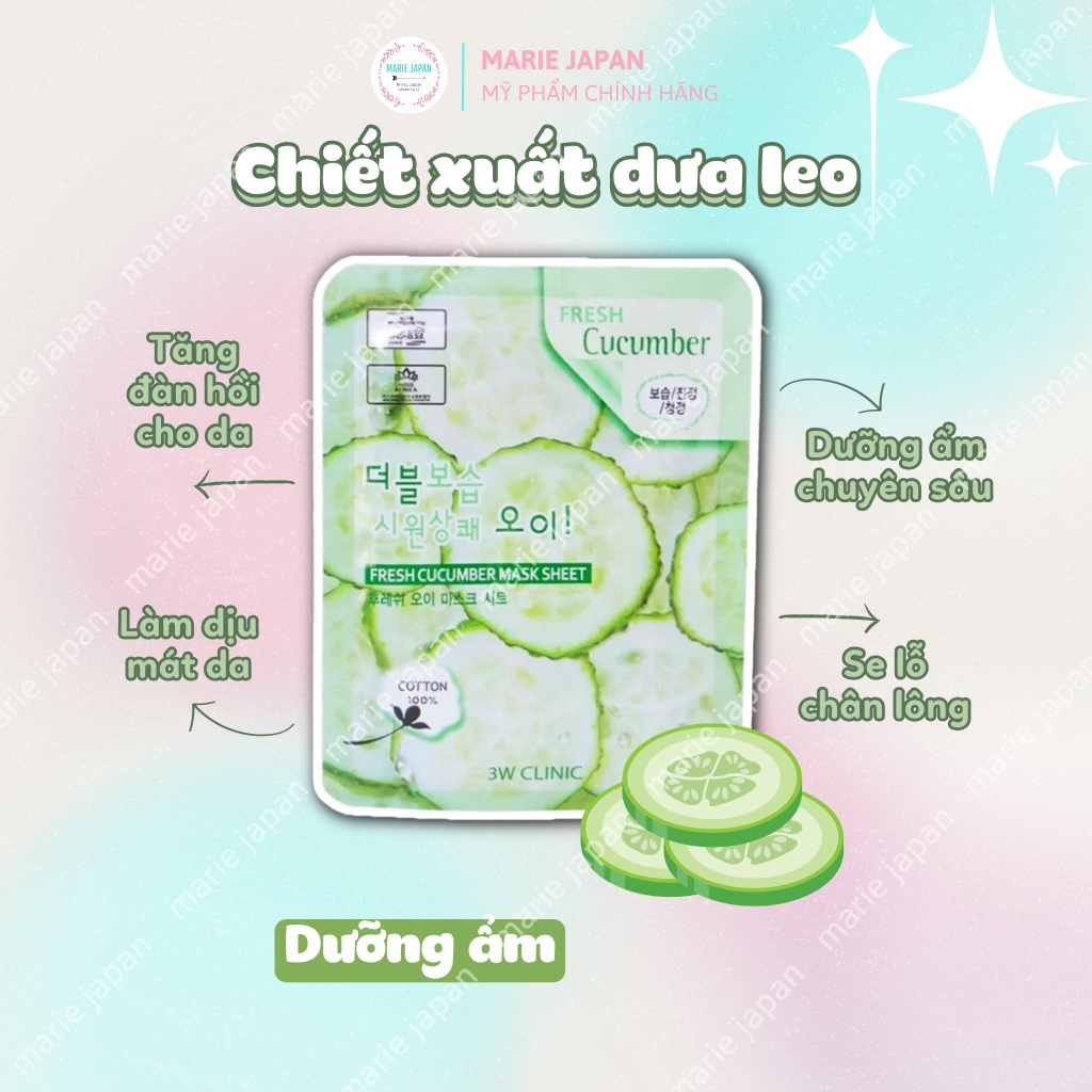 Mặt Nạ 3W CLINIC Dưỡng Trắng Da Dưỡng Ẩm Hàn Quốc