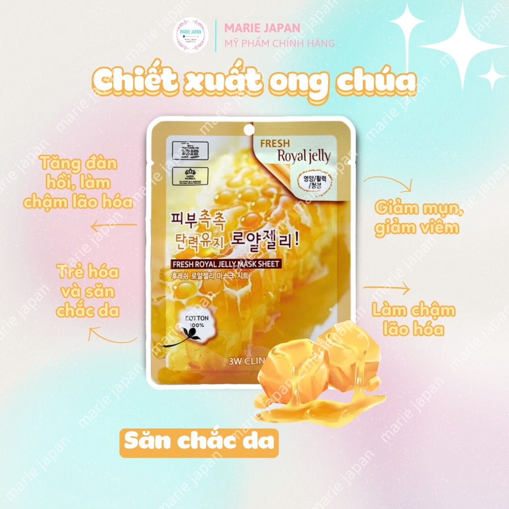 Mặt Nạ 3W CLINIC Dưỡng Trắng Da Dưỡng Ẩm Hàn Quốc