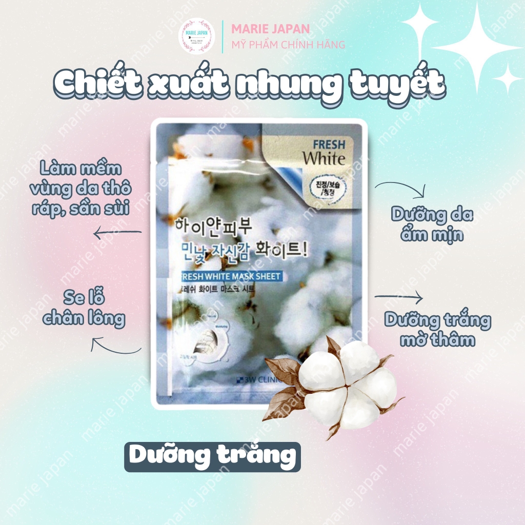 Mặt Nạ 3W CLINIC Dưỡng Trắng Da Dưỡng Ẩm Hàn Quốc
