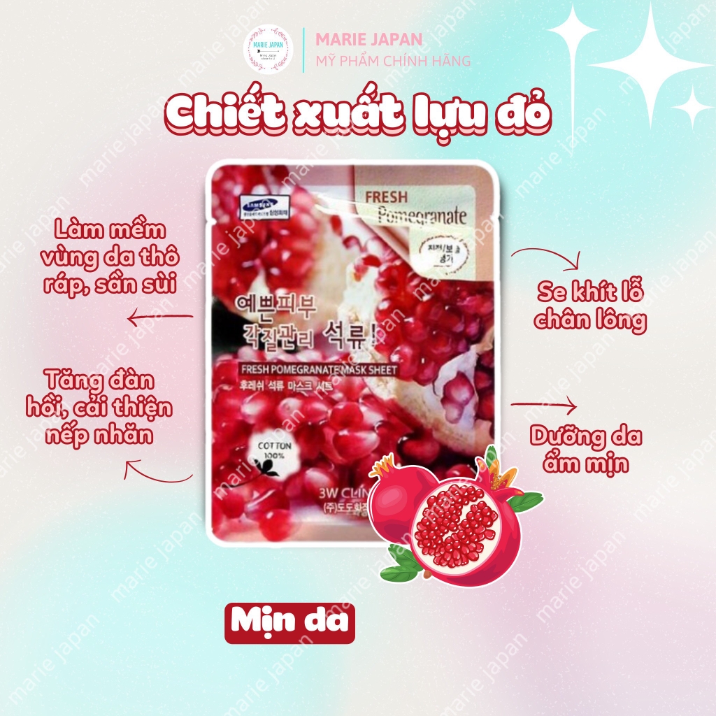 Mặt Nạ 3W CLINIC Dưỡng Trắng Da Dưỡng Ẩm Hàn Quốc