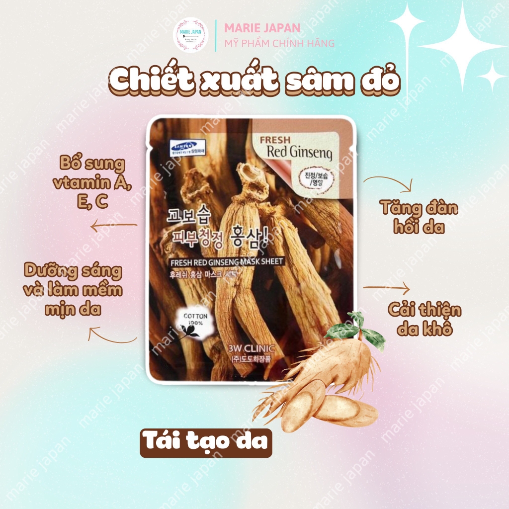 Mặt Nạ 3W CLINIC Dưỡng Trắng Da Dưỡng Ẩm Hàn Quốc