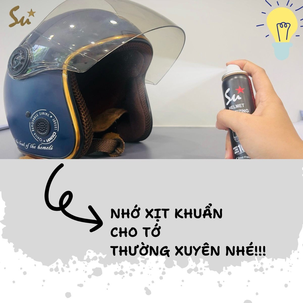 Xịt Khử Mùi Nón Bảo Hiểm Su Star Track - VÀNG UNISEX Chai 75ml
