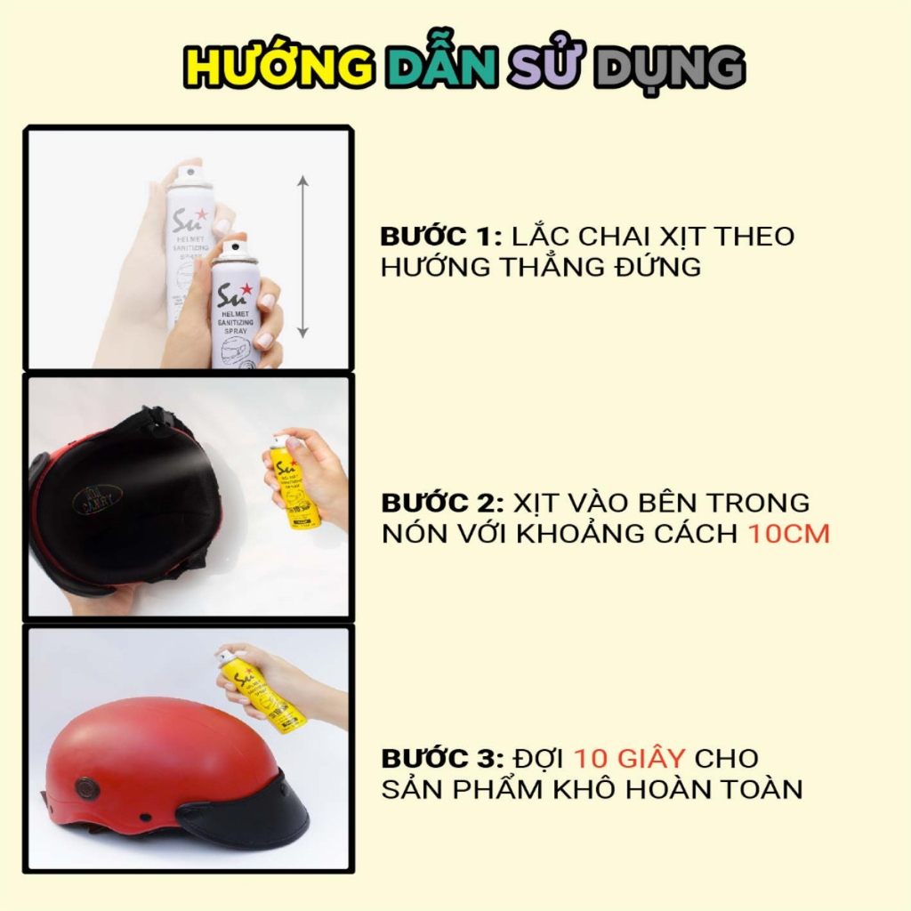 Xịt Khử Mùi Nón Bảo Hiểm Su Star Track - VÀNG UNISEX Chai 75ml