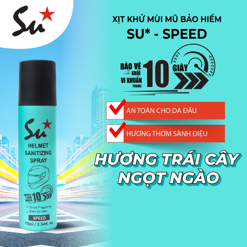 Xịt Khử Mùi Nón Bảo Hiểm Su Star Track - VÀNG UNISEX Chai 75ml