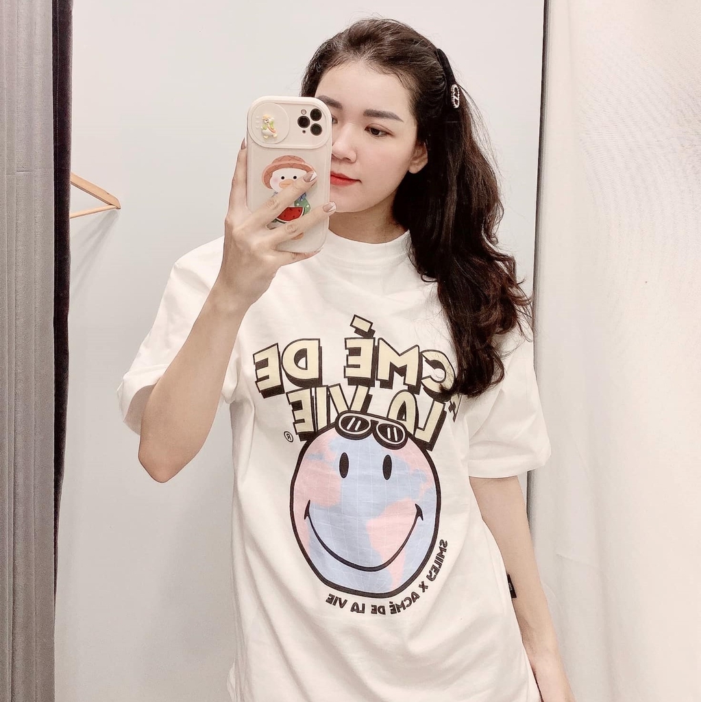 Áo Phông ADLV Smile Logo Lưng Màu Trắng