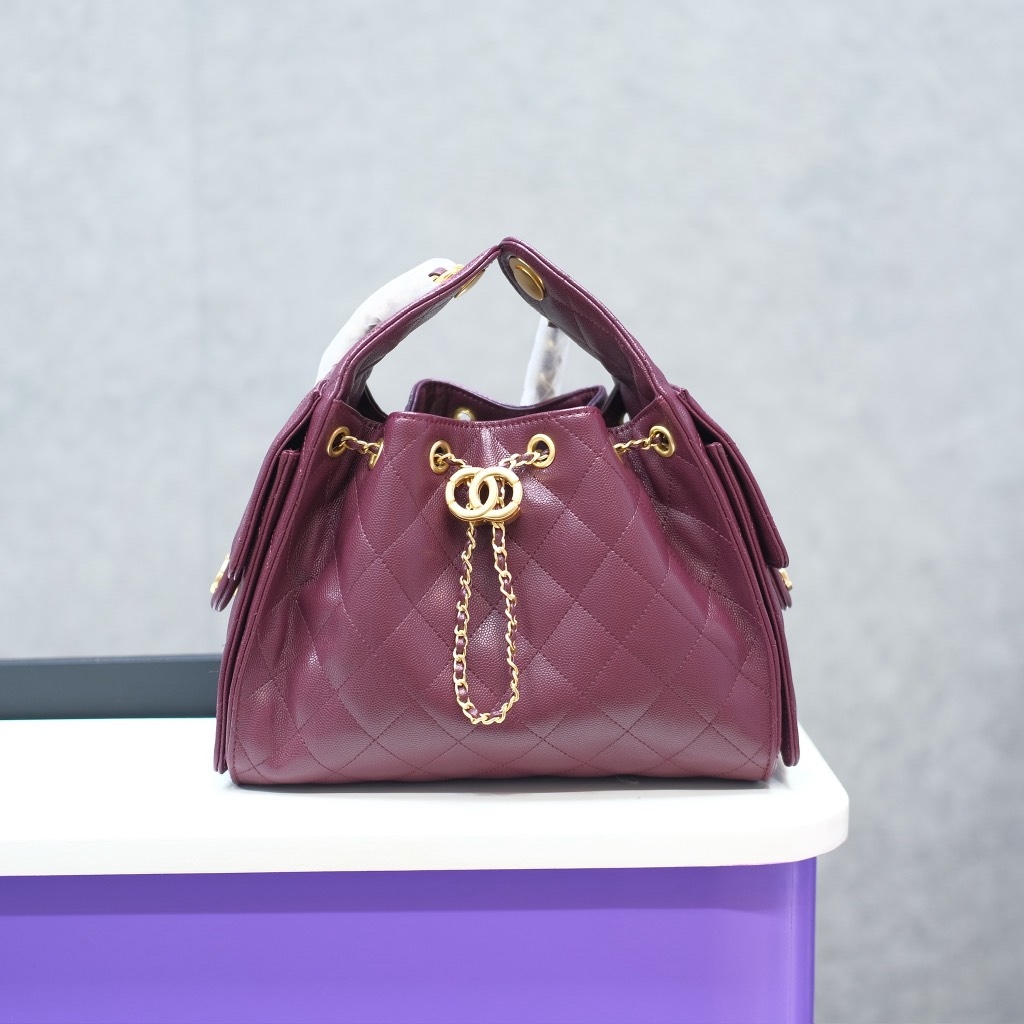 Túi Xách Hobo Chanel 25 Caviar Màu Đỏ