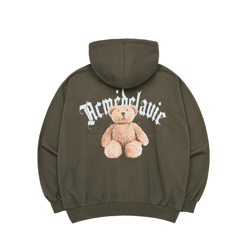 Áo Hoodie ADLV Gấu Đeo Dây Chuyền Màu Đen