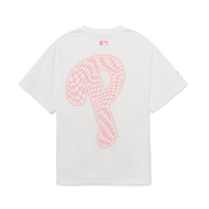 Áo Phông MLB Checkerboard Logo Chữ P 3ATSO0233-10WHS Màu Trắng