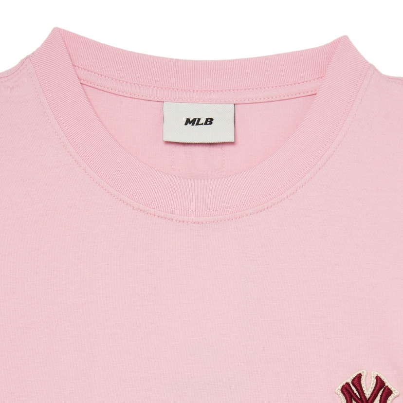 Áo Phông MLB Monogram Logo NY Loang Màu Hồng