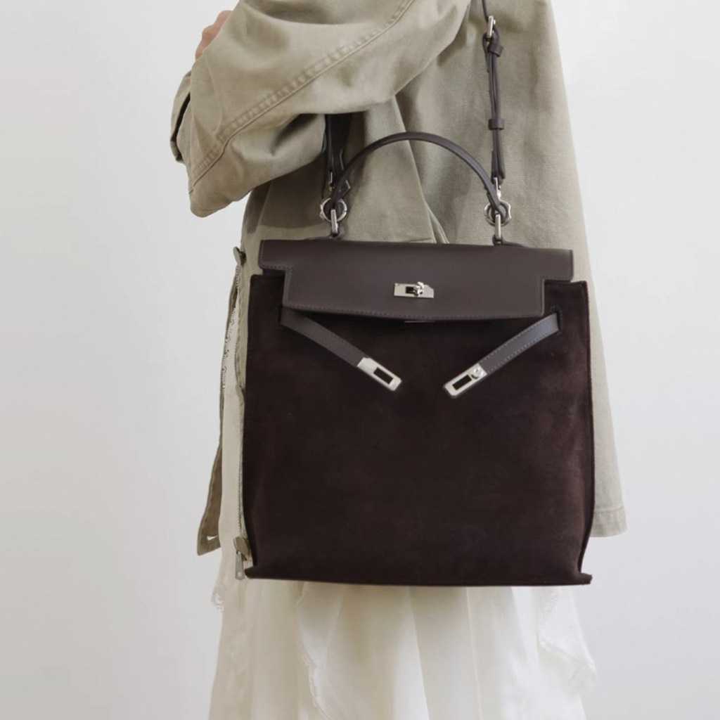 Balo Retro Made In Korea Da Nỉ 26cm