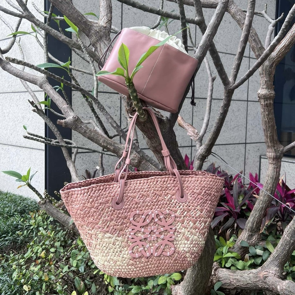 Túi Loewe Đan Cói Màu Hồng 26cm