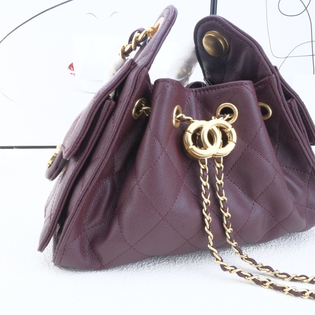 Túi Xách Hobo Chanel 25 Caviar Màu Đỏ