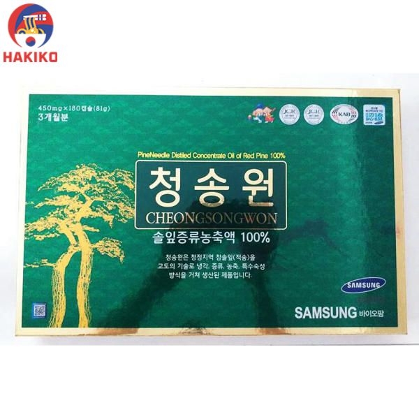 Tinh Dầu Thông Đỏ Cheongsongwon 450Mg X 180 Viên Hàn Quốc 청송원