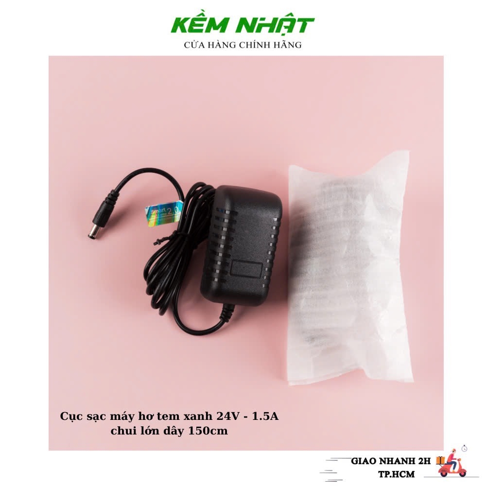 Cục Sạc Máy Hơ Tem Xanh 24A - 1.5A Chui Lớn Loại Dây 150cm