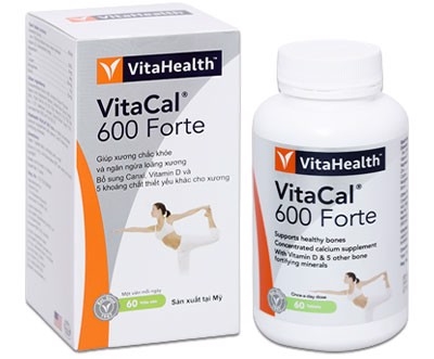 VitaHealth VitaCal 600 Forte - Hỗ trợ giảm nguy cơ bị loãng xương
