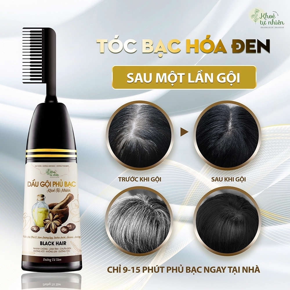 Dầu gội phủ bạc Khoẻ Tự Nhiên BLACK HAIR 200ml