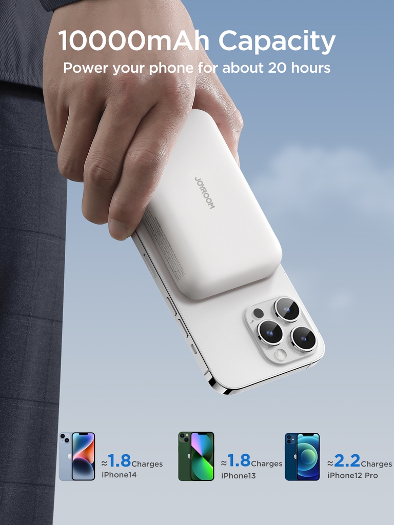 Sạc dự phòng iPhone Joyroom W020 công suất 20W 10000mAh nam châm magsafe - Chứng nhận CCC-FCC-CE