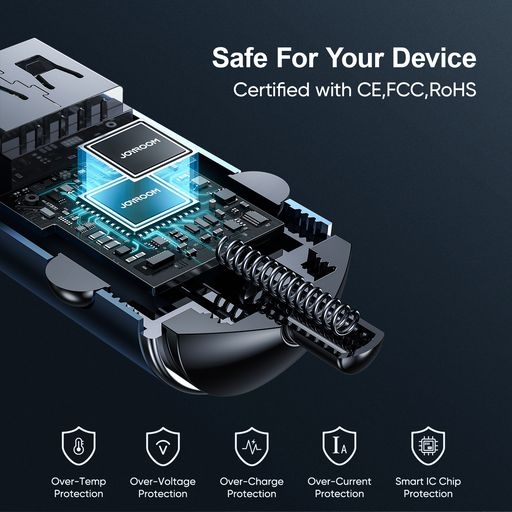 Tẩu sạc nhanh Joyroom A35 45W Mini 2 cổng sạc ring-pull fast car charger