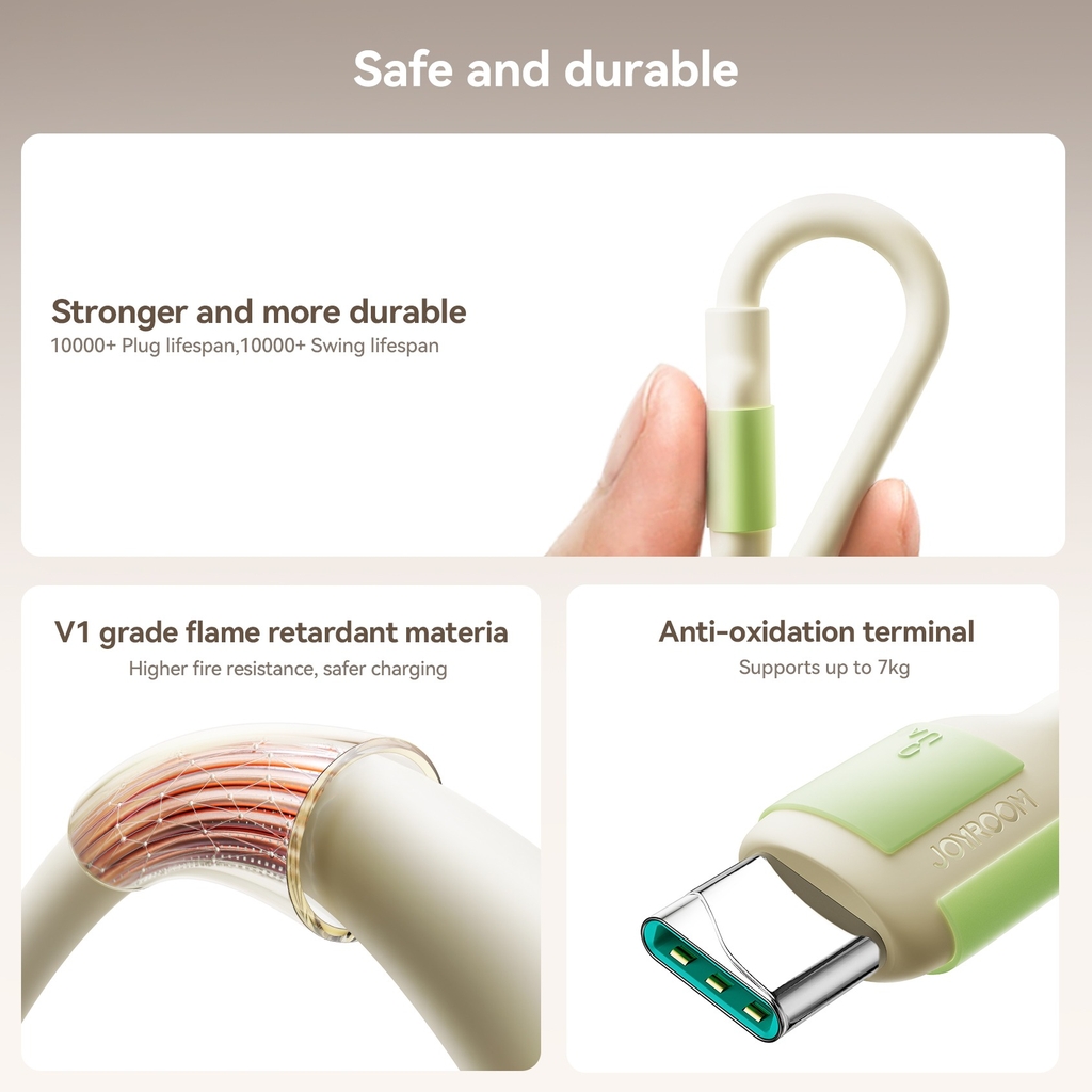 Cáp sạc Joyroom A53 Fluorescent A53 sạc nhanh 60W truyền dữ liệu C to C dùng cho iPhone, iPad