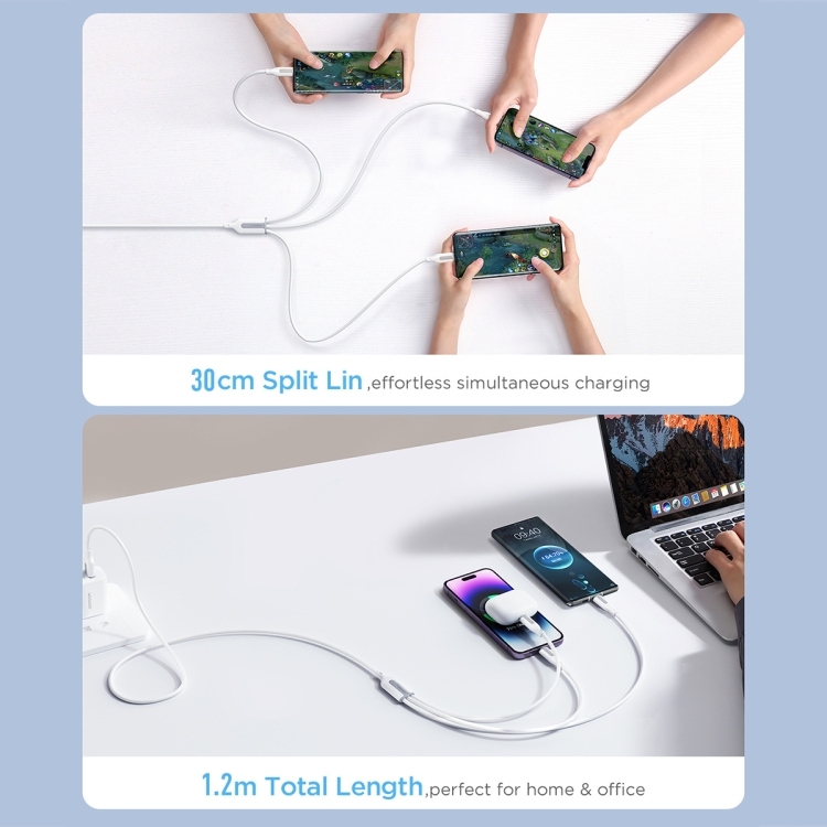 Cáp sạc Joyroom đa năng 3 in 1 S-1T3066A15 Ice-Crystal Series 66W USB to Lightning+TypeC+Micro Fast Charging Data Cable